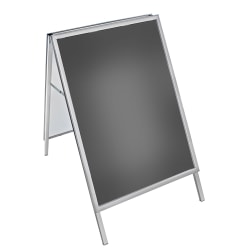 Azar Displays Steel A-Board Sign Holder With Snap Frame, 40" x 30", Silver
