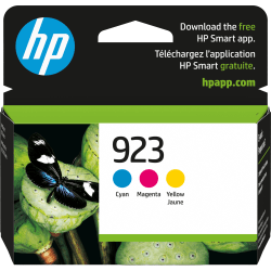 HP 923 Cyan; Magenta; Yellow Standard-Yield Original Ink Cartridge 3-Pack