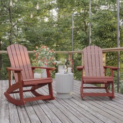 Flash Furniture Savannah All-Weather Adirondack Rocking Chairs, Red, Set Of 2 Chairs