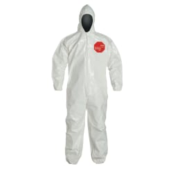 DuPont™ Tychem SL Coveralls With Hood, Large, White, Pack Of 12