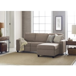 Serta® Palisades Reclining Sectional With Storage Chaise, Right, Oatmeal/Espresso