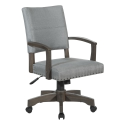 Office Star Santina Fabric High-Back Bankers Chair, Antique Gray/Gray