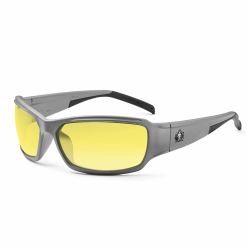 Ergodyne Skullerz® Safety Glasses, Thor, Matte Gray Frame, Yellow Lens