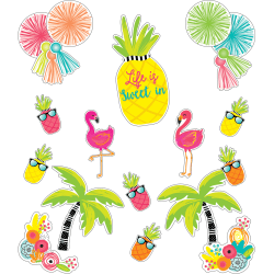 Schoolgirl Style Simply Stylish Tropical Life Is Sweet Bulletin Board Set, Set Of 25 Pieces