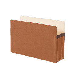 Smead® Expanding File Pockets, 5 1/4" Expansion, 9 1/2" x 14 3/4", 30% Recycled, Redrope