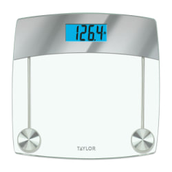 Taylor Precision Products Digital Glass Bathroom Scale, 440 Lb Capacity, Silver