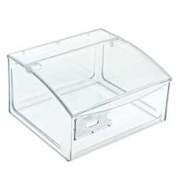 Azar Displays Candy Bin With Hinged Top Lid, 7"H x 11-3/4"W x 9-3/4"D, Clear
