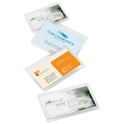 Office Depot® Brand Laminating Pouches, Business Card Size, 5 Mil, 2.56" x 3.75", Pack Of 25
