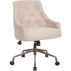 Boss Office Products Ergonomic Fabric High-Back Task Chair, Beige/Rustic Bronze