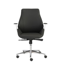 Eurostyle Bergen Faux Leather Low-Back Office Chair, Chrome/Black