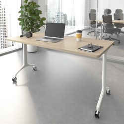 Bush Business Furniture Synergy 60-inch Rectangle Modular Office Conference Table, Natural Elm, Standard Delivery