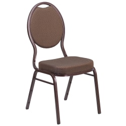Flash Furniture HERCULES Series Teardrop Back Stacking Banquet Chair, Brown Patterned Fabric/Copper Vein Frame