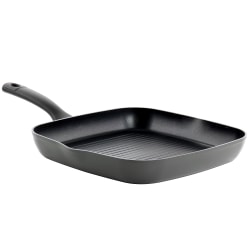 Oster Kingsway Aluminum Nonstick Square Grill Pan, 11", Black