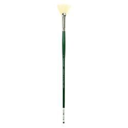 Grumbacher Gainsborough Oil And Acrylic Paint Brush, Size 6, Fan Bristle, Hog Hair, Green