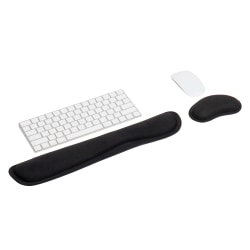 Mind Reader Ergonomic Keyboard and Mouse Wrist Rest Sets, 3/4"H x 3"W x 16-3/4,"L, Black, 2 Piece