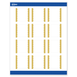 Avery® Print-To-The-Edge Labels With Sure Feed® Technology, S00-DK1-PRWMP10, Square, 2" x 2", Matte White, Preprinted Gold Dots Edge Design, Pack Of 120