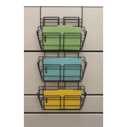 Safco Panelmate Triple File Basket Organizer, 15 1/2 x 29 1/2, Charcoal Gray