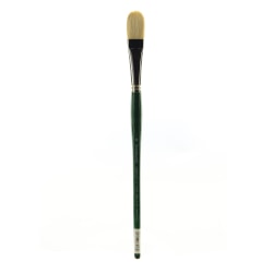 Grumbacher Gainsborough Oil And Acrylic Paint Brush, Size 12, Filbert Bristle, Hog Hair, Green