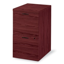 HON® 10500 Full-Height 22-3/4"D Vertical 2-Drawer Mobile Pedestal Cabinet, Mahogany