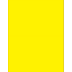 Tape Logic® Permanent Labels, LL184YE, Rectangle, 8 1/2" x 5 1/2", Fluorescent Yellow, Case Of 200