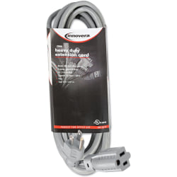 Innovera Power Extension Cord - 120 V AC / 13 A - Gray - 15 ft Cord Length - 1
