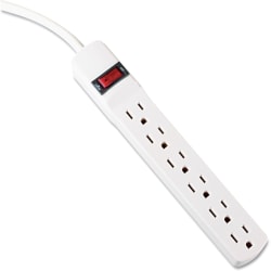 Innovera 6-Outlet Power Strip - 3-prong - 6 x AC Power - 15 ft Cord - 15 A Current - Ivory