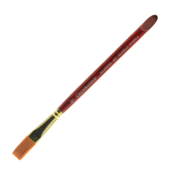 Grumbacher Goldenedge Watercolor Paint Brush, 1/2", Aquarelle Bristle, Sable Hair, Red
