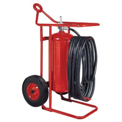 Wheeled Fire Extinguisher Units, Class A, B and C Fires, 125 lb Cap. Wt.