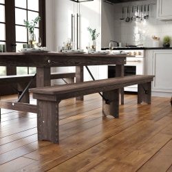 Flash Furniture HERCULES Series Folding Farm Bench, 17-3/4"H x 12"W x 96"D, Mahogany