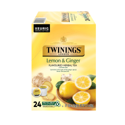 Twinings® Lemon Ginger Decaffeinated Herbal Tea, K-Cup® Pods, 2.8 Oz, Carton Of 24