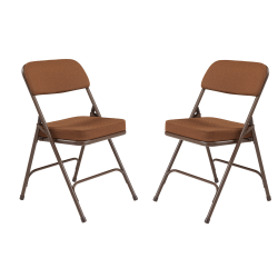 National Public Seating 3200 Series Folding Chairs, Antique Gold/Brown, Set Of 2 Chairs