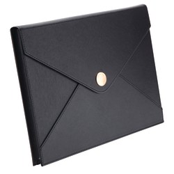 Realspace™ Faux Leather Document Pouch, Letter Size, Black