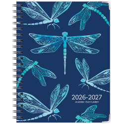 2026-2027 Excello Brands 14-Month Academic Year Hardcover Weekly/Monthly Fashion Planner, 8-1/2" x 11", Dragonflies, May To June, Total Qty 1