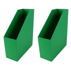Romanoff Products Vertical Magazine Files, 11-1/2"H x 3-1/2"W x 9-1/2"D, Green, Pack Of 2 Files
