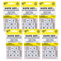 Koplow Games Whole Number Dice Set, 8 Per Pack, Set Of 6 Packs
