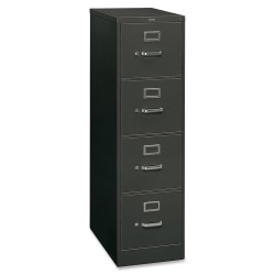 HON® 310 Locking 26-1/2"D Vertical 4-Drawer File Cabinet, Metal, Charcoal