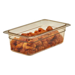 Cambro H-Pan High-Heat GN 1/3 Food Pans, 4"H x 6-15/16"W x 12-3/4"D, Amber, Pack Of 6 Pans