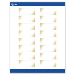 Avery® Printable Labels With Sure Feed® Technology, S00-EWB, Rectangle, 1" x 2-5/8", Matte White With Preprinted Gold-Blush Pattern, Pack Of 160