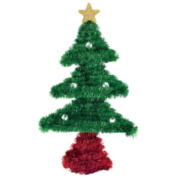 Amscan 241340 Christmas Small 3D Tinsel Trees, 7-3/4"H x 5-1/2"W x 2"D, Gold, Set Of 8 Trees