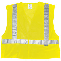 MCR Safety Luminator Class II Tear Away Safety Vests, 3XL, Fluorescent Lime