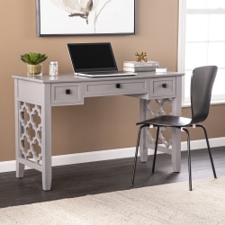 SEI Furniture Endorville 47"W Writing Desk With Storage, Gray