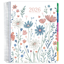 2025-2026 Global Excello Brands Deluxe Daily/Weekly/Monthly Planner, 8-1/2" x 11", Colorful Botanicals, November 2025 To December 2026
