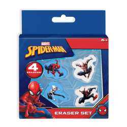Innovative Designs Licensed Eraser Set, 1-1/4" x 1-1/4", Spiderman, Set Of 4 Erasers