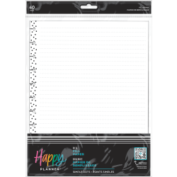Happy Planner Big Filler Paper, 8-1/2" x 11", Simple Dots, Pack Of 40 Sheets