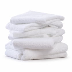 23 Threads Series A202 Cam Border Washcloths, 12" x 12", White, Total Qty 120