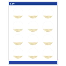 Avery® Printable Round Cards With Sure Feed® Technology, 2", Matte White With Preprinted Gold Lace Trim Pattern, Pack Of 120