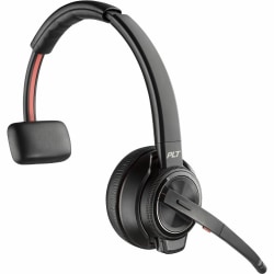 HP Savi 8210 UC DECT 1920-1930 MHz USB-A Headset - Mono - Wireless - Bluetooth/DECT - 590.6 ft - 20 Hz - 20 kHz - On-ear, Over-the-head - Monaural - Ear-cup - Noise Cancelling, Omni-directional Microphone - Noise Canceling - Black