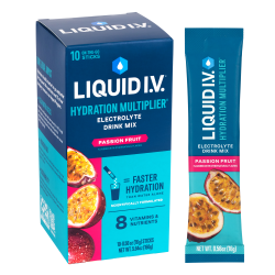 Liquid IV Energy Passion Fruit Drink Mix, 0.56 Oz, Total Qty 10