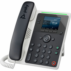 Poly Edge E100 IP Phone, Corded, White/Midnight Blue