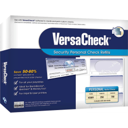 VersaCheck® Security Personal Form 3001 Personal Wallet Check Refills, Blue Prestige, Pack Of 250 Sheets